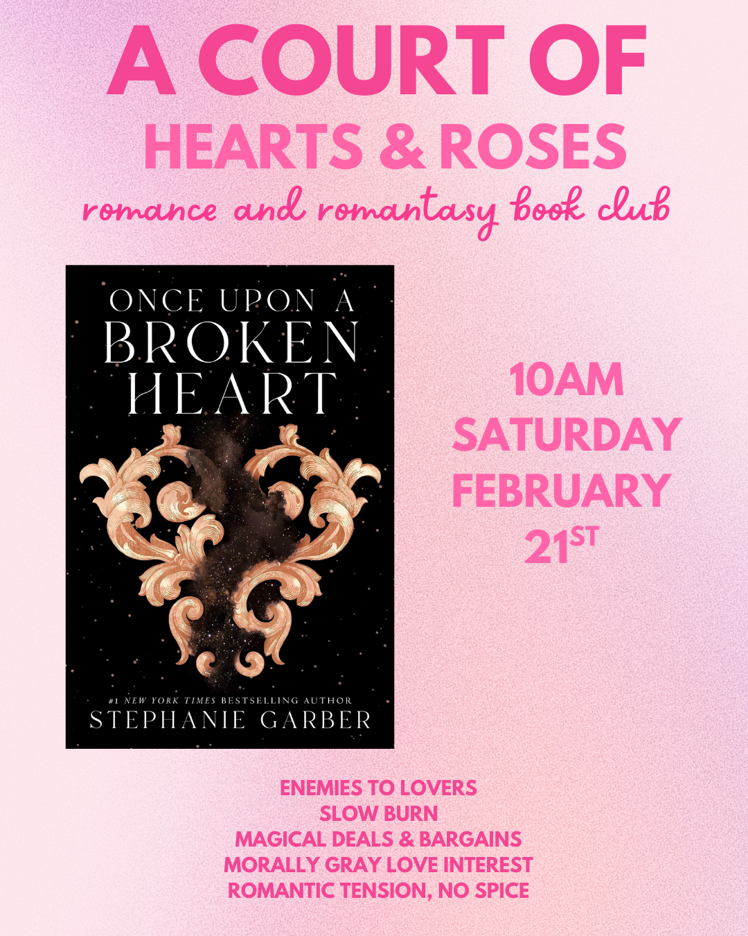 A Court of Hearts &amp; Roses Book Club: Once Upon a Broken Heart by Stephanie Garber
