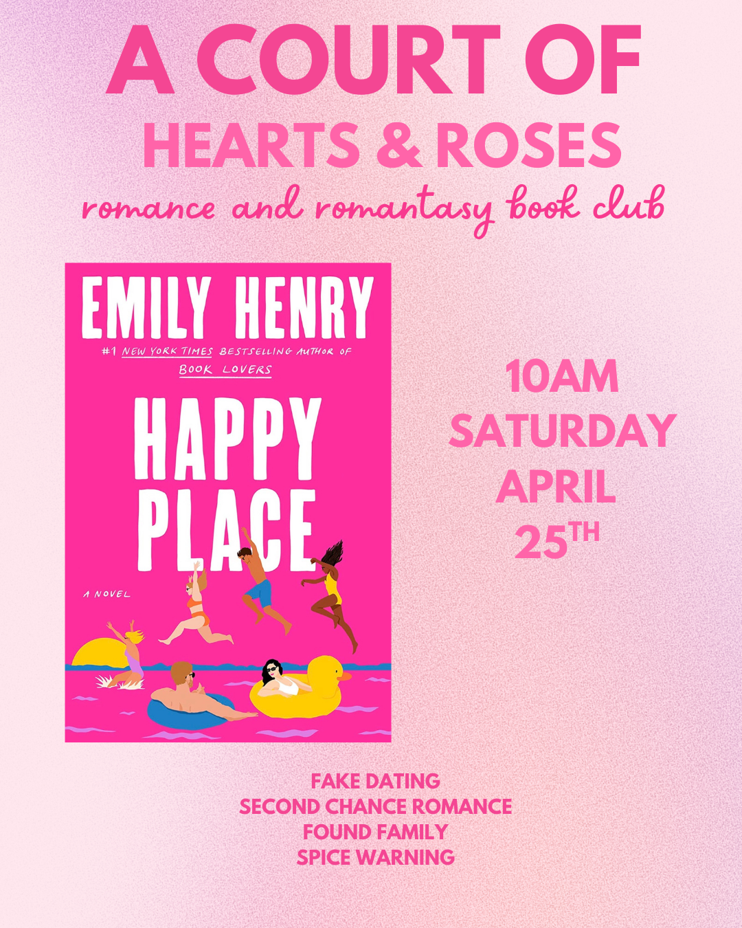 A Court of Hearts &amp; Roses Book Club: Happy Place by Emily Henry