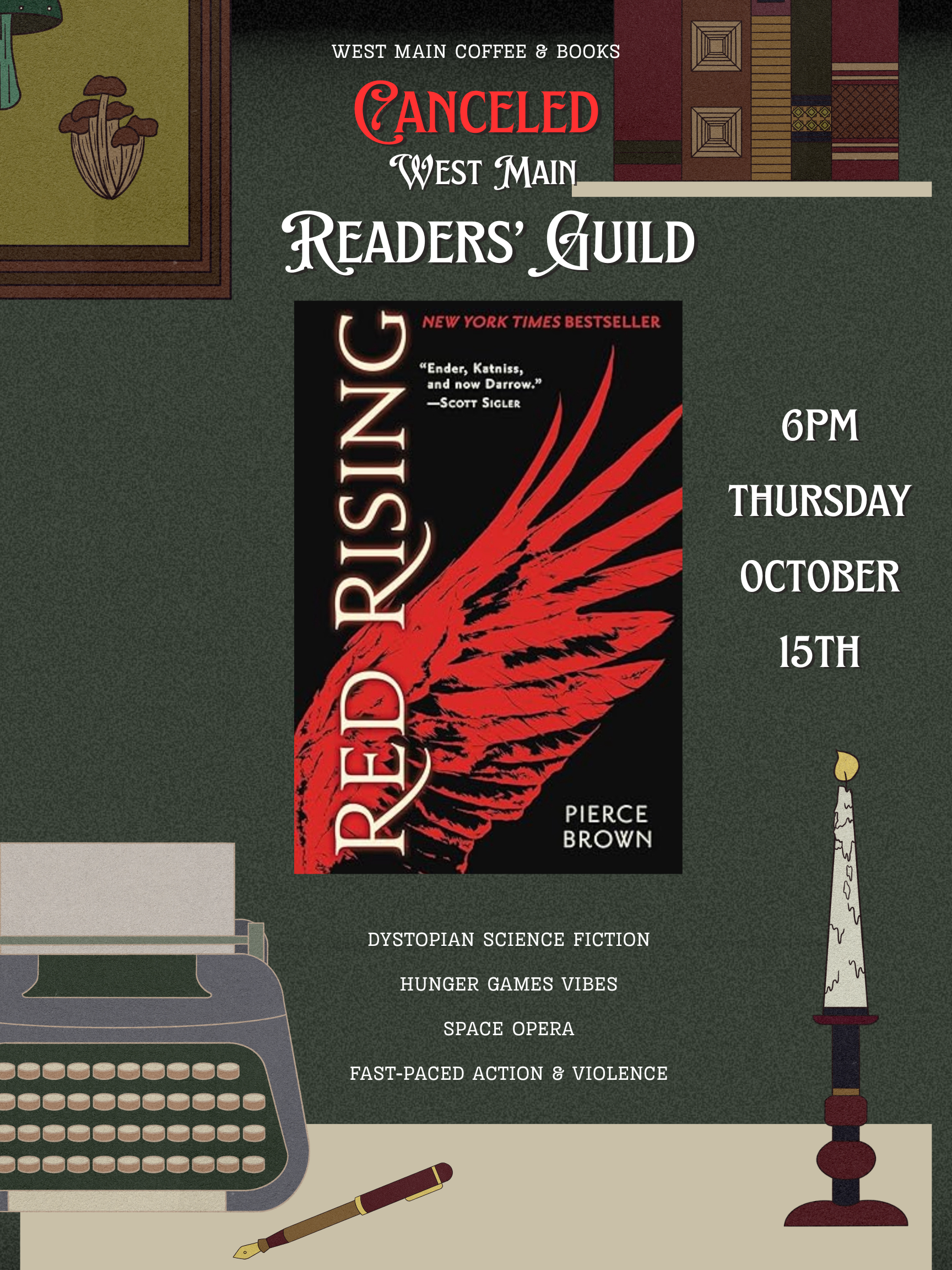 Canceled: West Main Reader's Guild: Red Rising by Pierce Brown