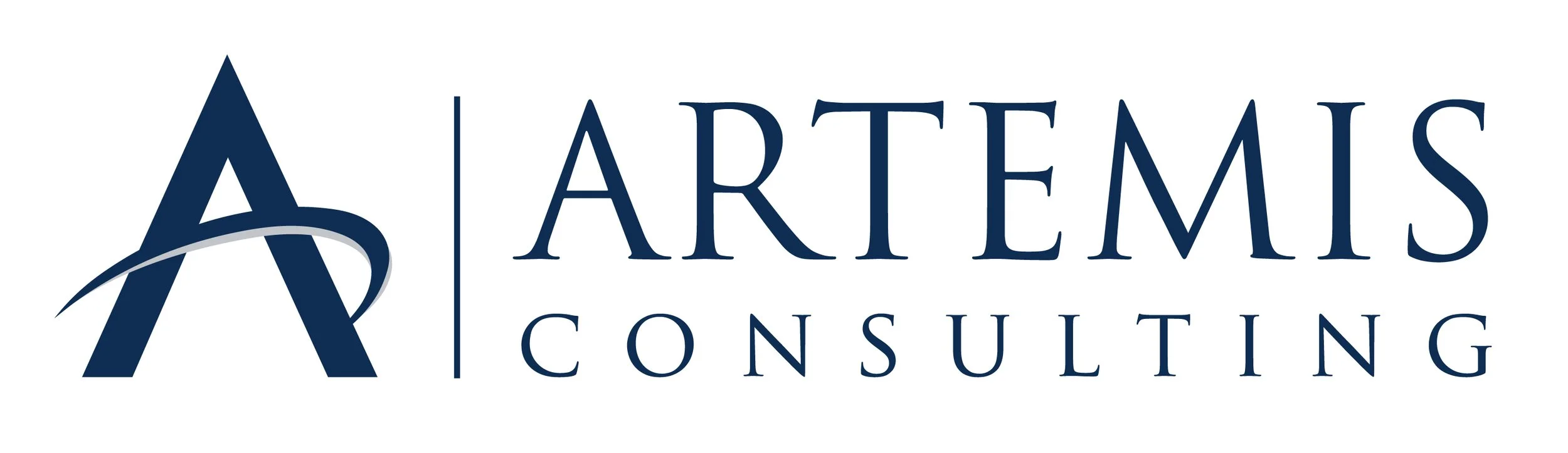 Logo of A. ARTEMS Consulting with stylized A and a wave design.