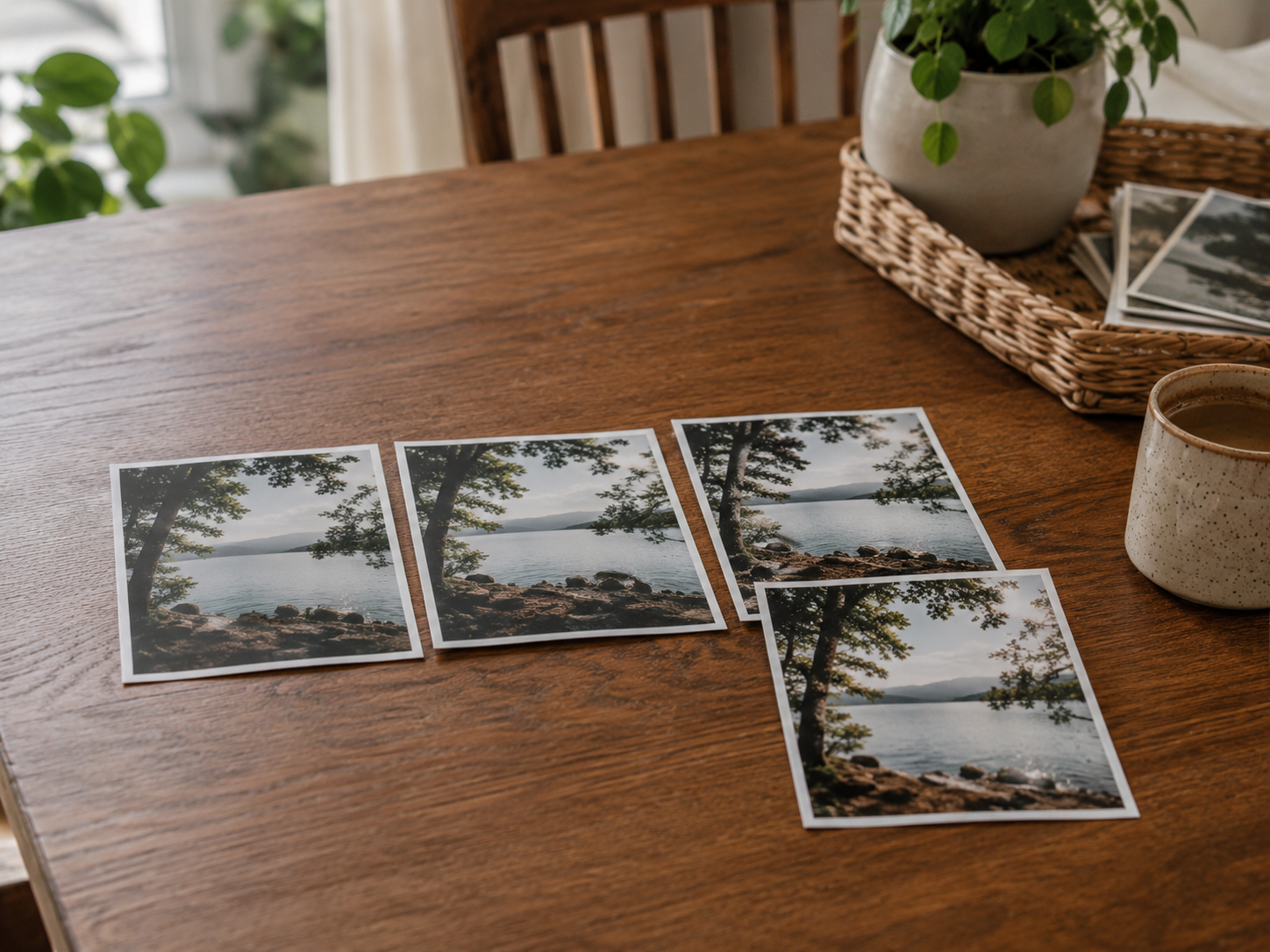 Similar lake photos compared side by side with one selected as the best version.