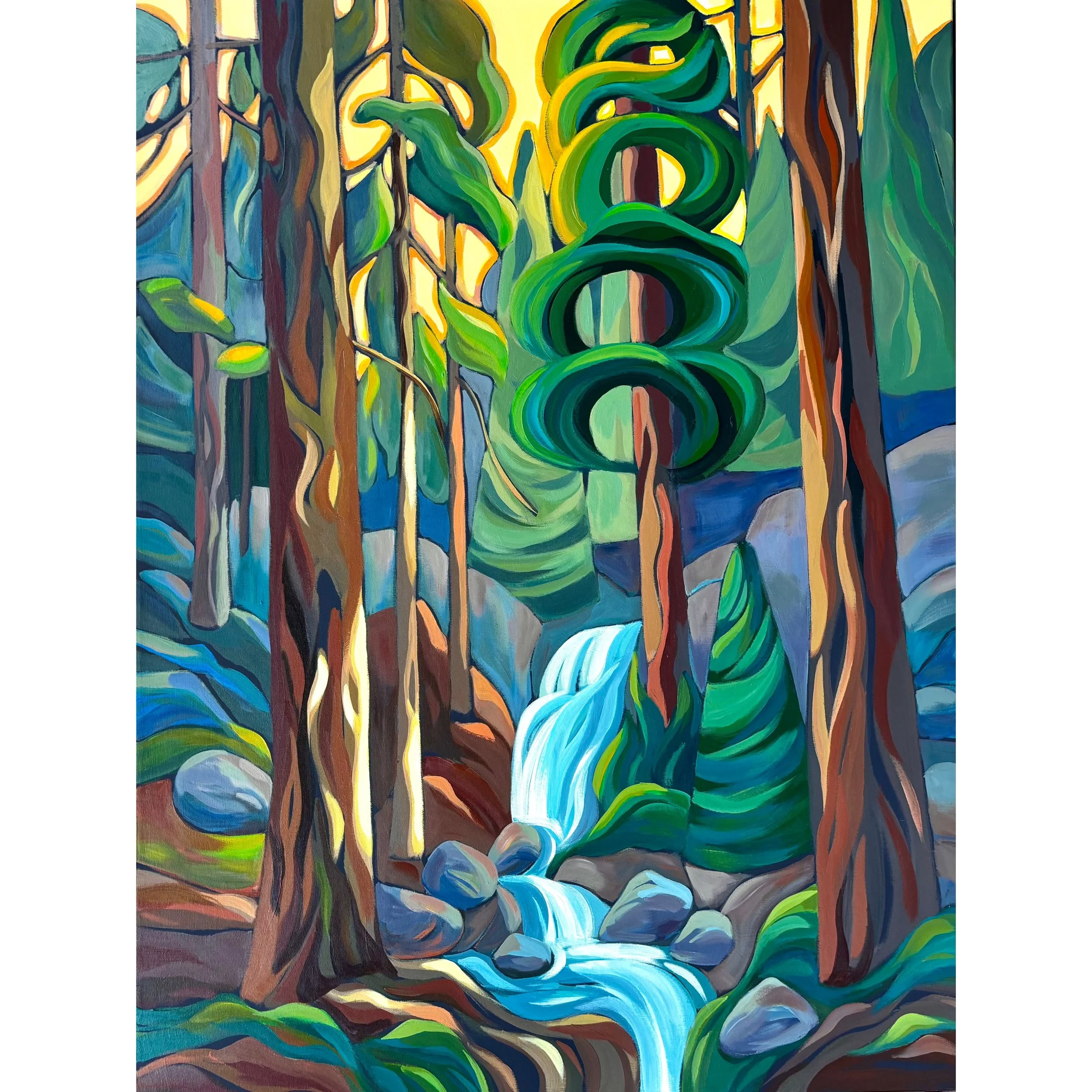 Forest Bathing original art 30x40 by Jodie Blaney