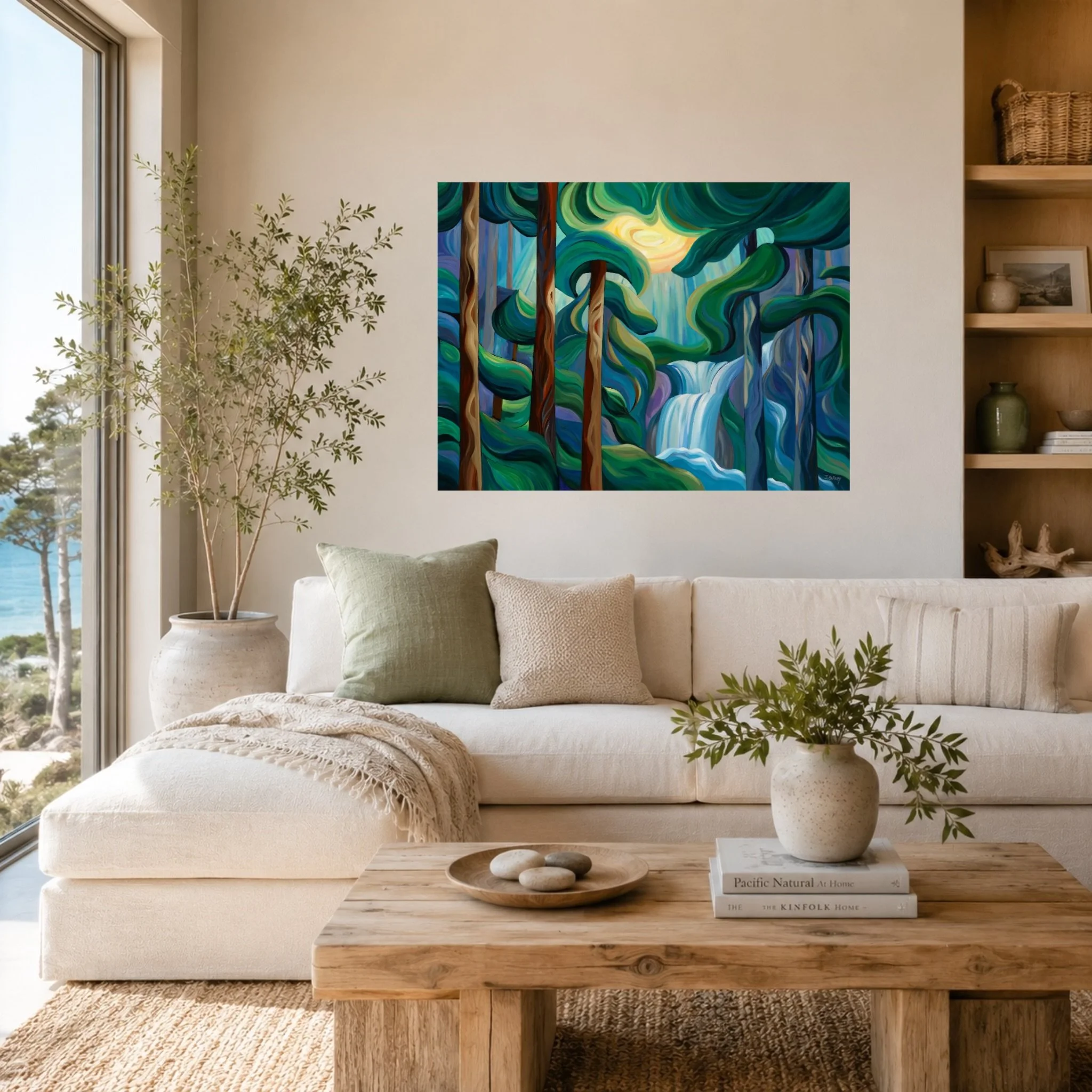 Transcendence fine art print by Jodie Blaney shown in bright, contemporary living space