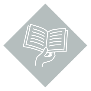 Icon representing a completed memoir book preserving personal memories