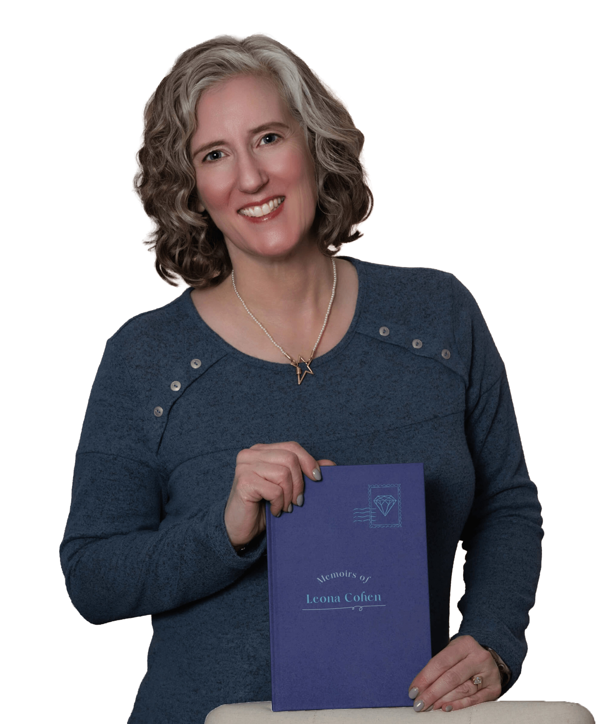 Founder and storyteller holding a personalized memoir book created through guided life story interviews