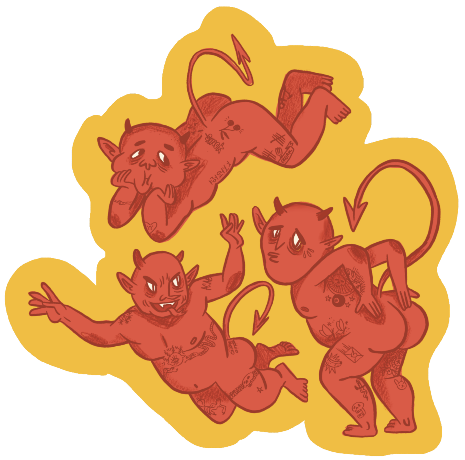 DEMON TRIO STICKER