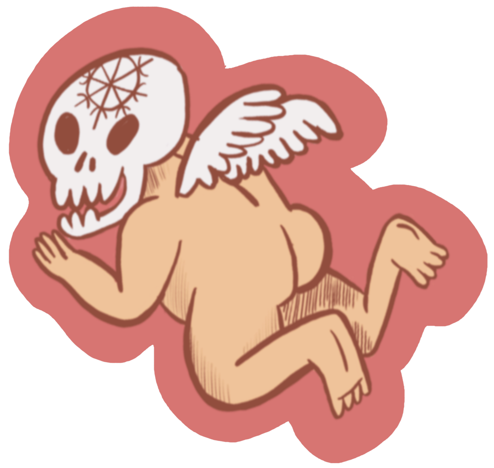 SKULL CHERUB STICKER