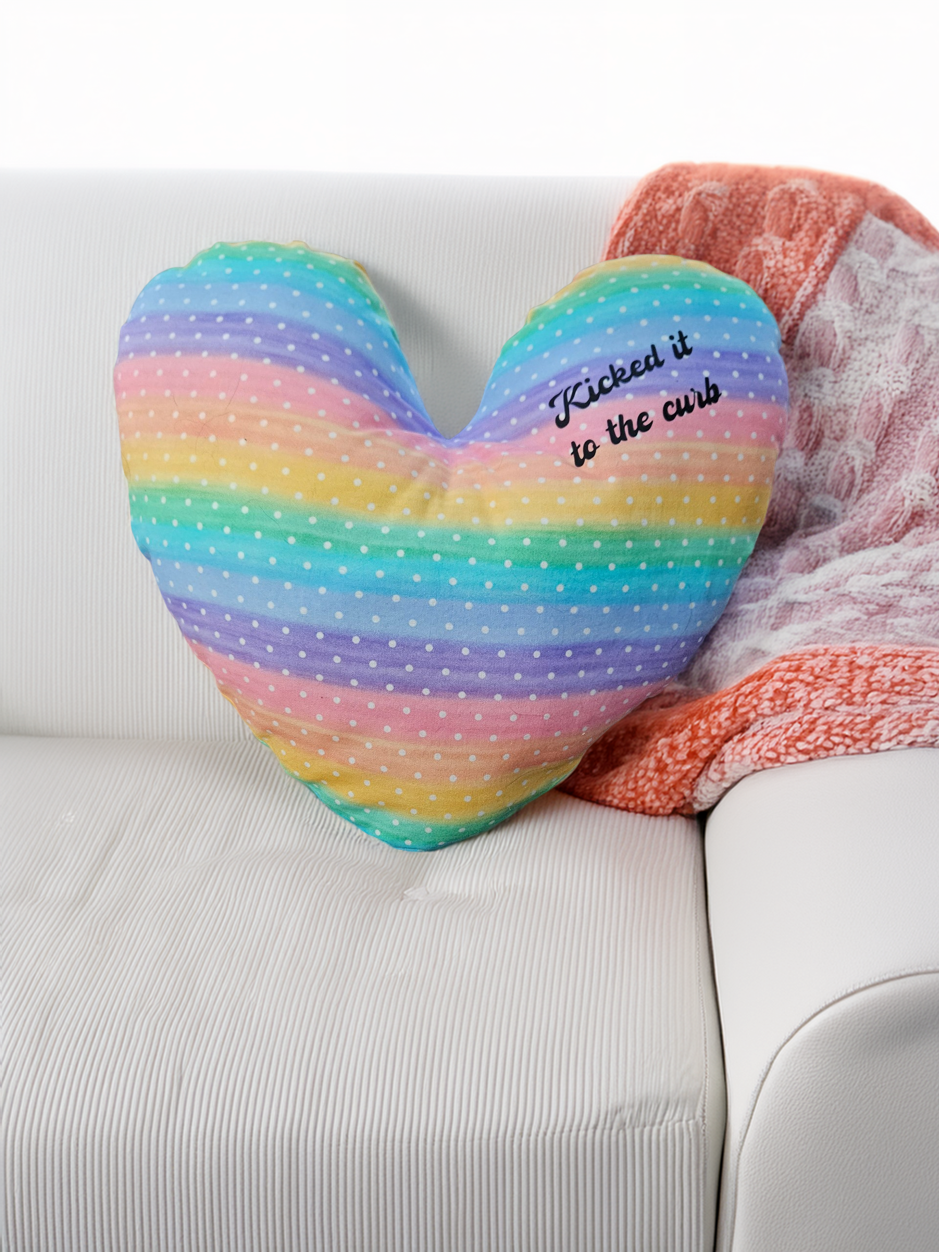 Heart pillow - rainbow