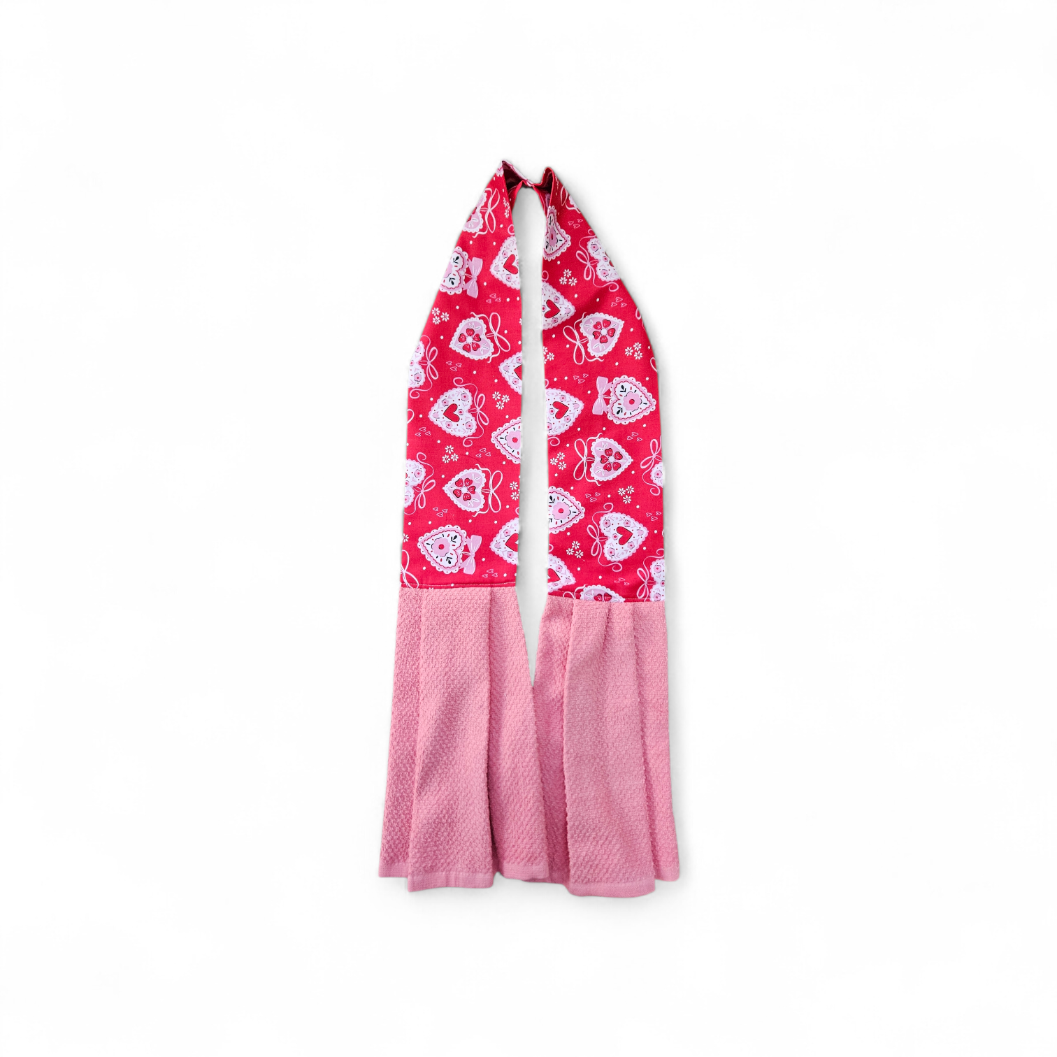 Scarf Towels Valentines Pink and read hearts