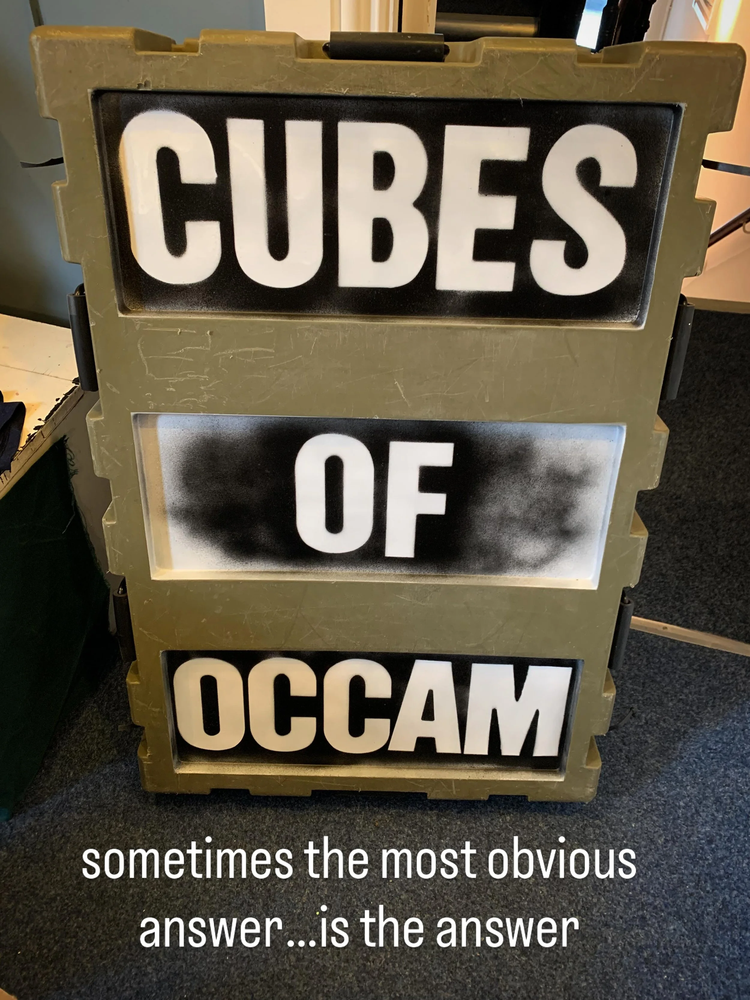 Working on an outdoor escape game: Cubes of Occam*

Based on Occam&rsquo;s Razor: the simplest explanation is usually the best&hellip;

I&rsquo;ve adapted it slightly. 

I&rsquo;m aiming to create an outdoor, problem- solving, physical challenge for 