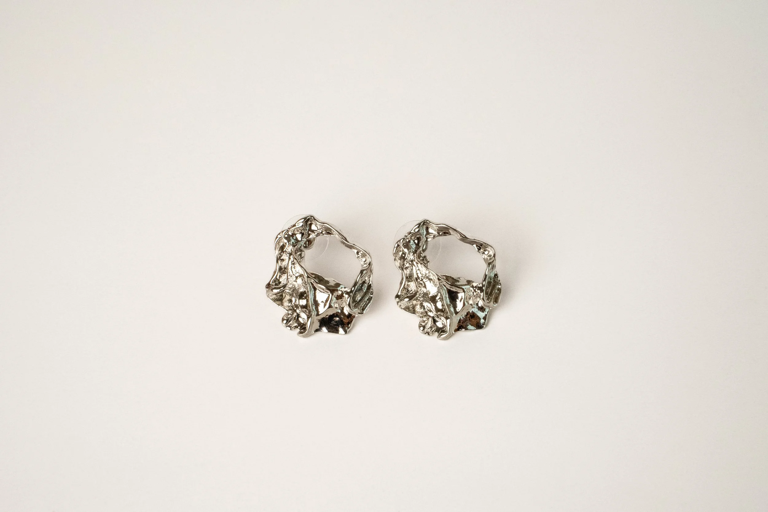 Taomie Organic Molten Silver Earrings