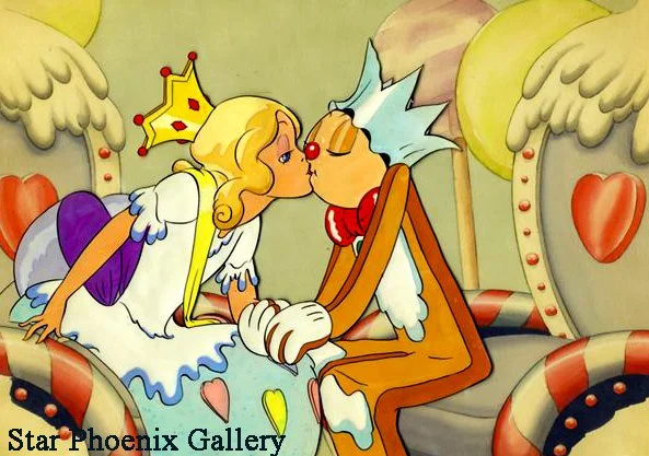 Original 1935 Disney Cel The Cookie Carnival - Cookie Queen and King