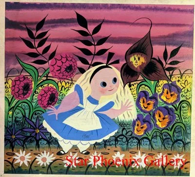 Original 1951 Disney Alice in Wonderland Mary Blair Concept Painting