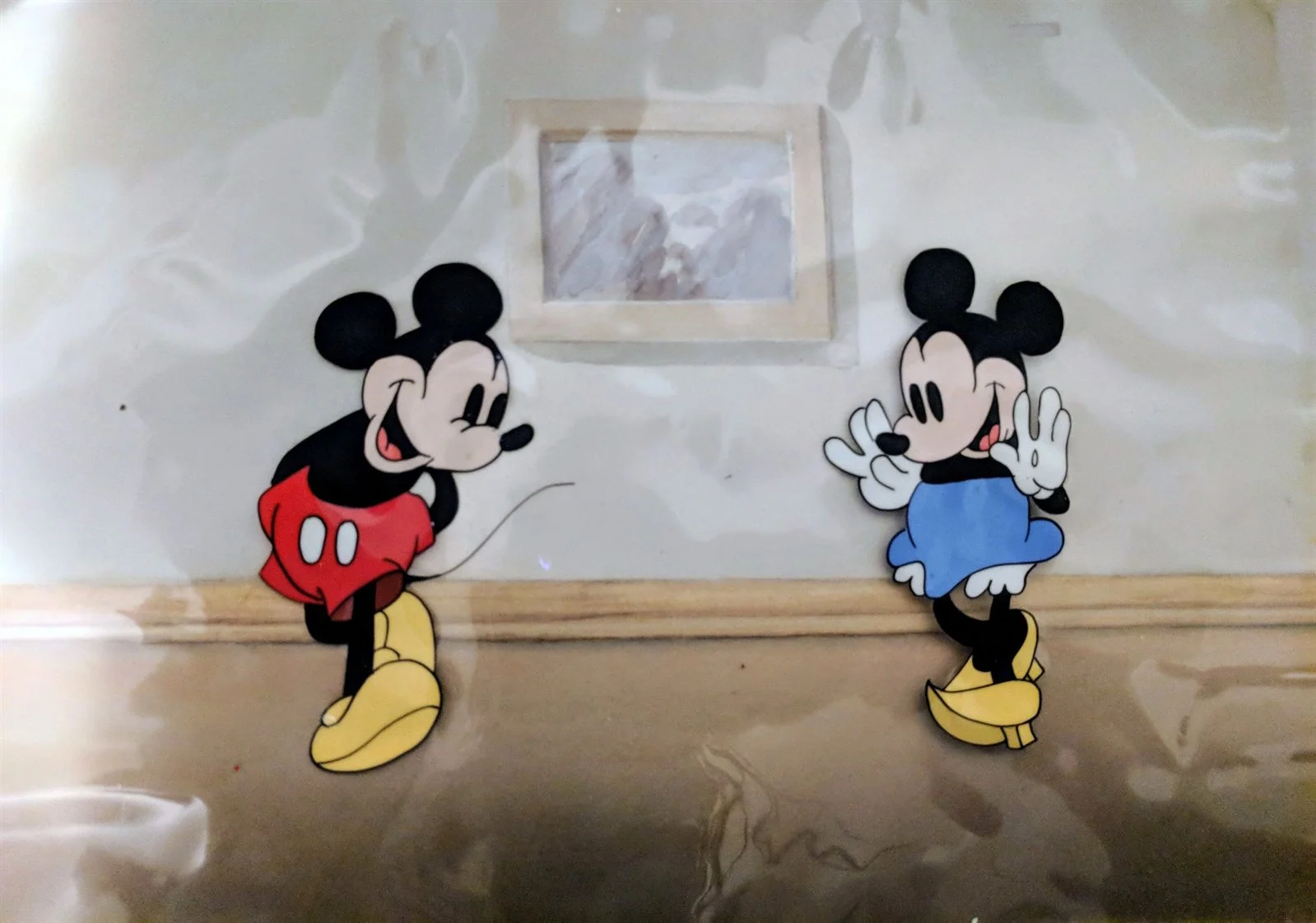Original 1936 Disney Cel Mickey and Minnie Dancing with Original Background