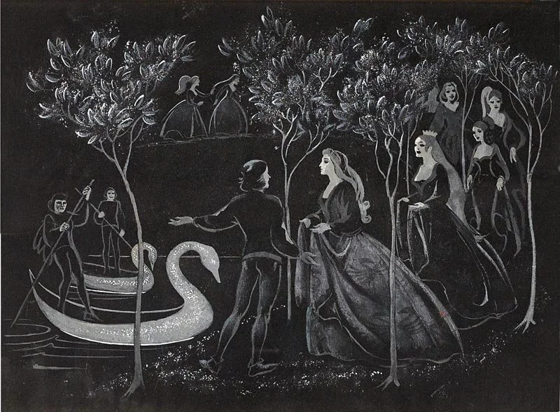 Original 1930's Sam Armstrong Concept Painting The Twelve Dancing Princesses