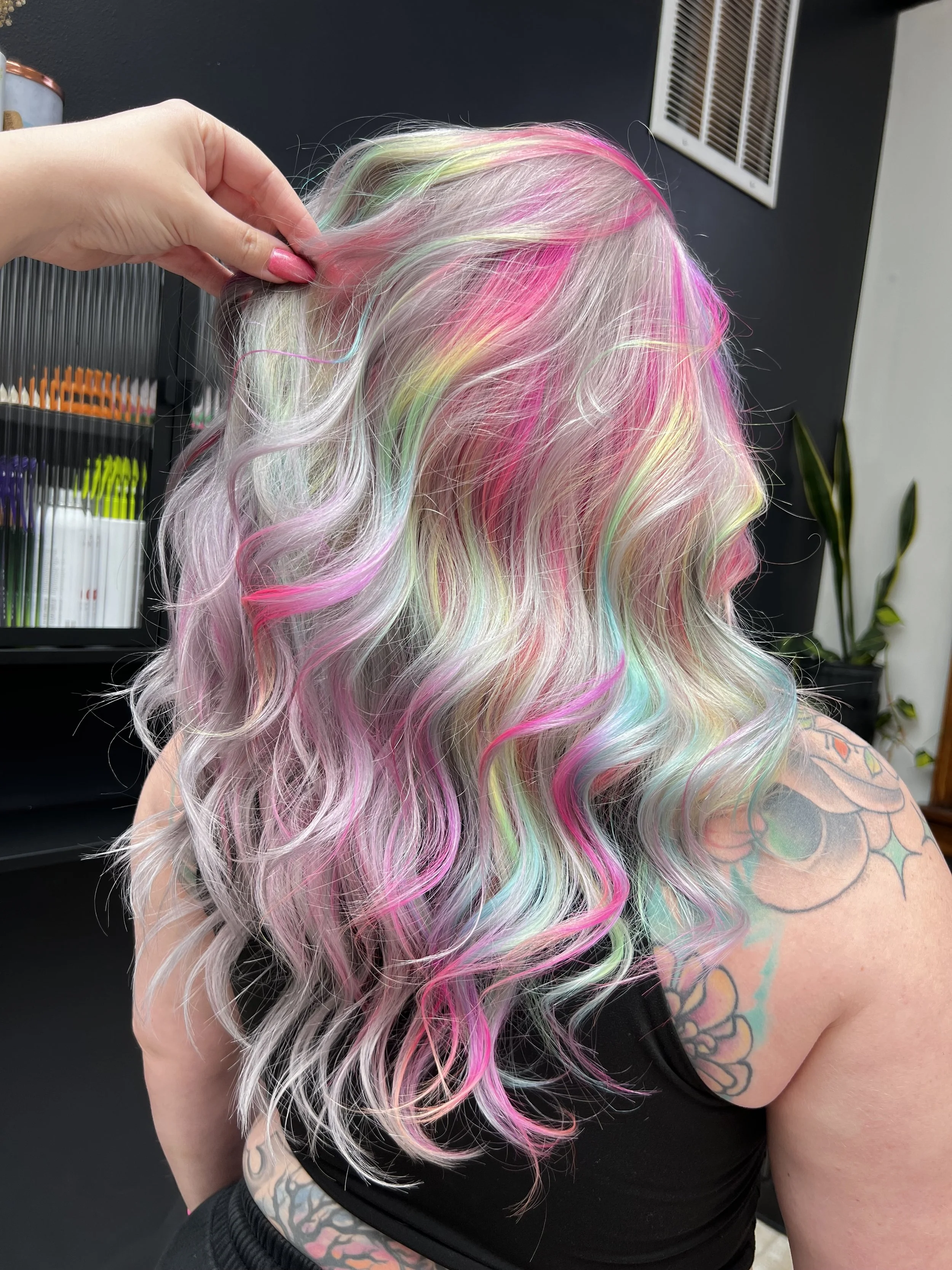 Holographic Platinum Hair - Midtown Sacramento Rainbow Hair, Coven Beauty Collective, Cierra Crandall