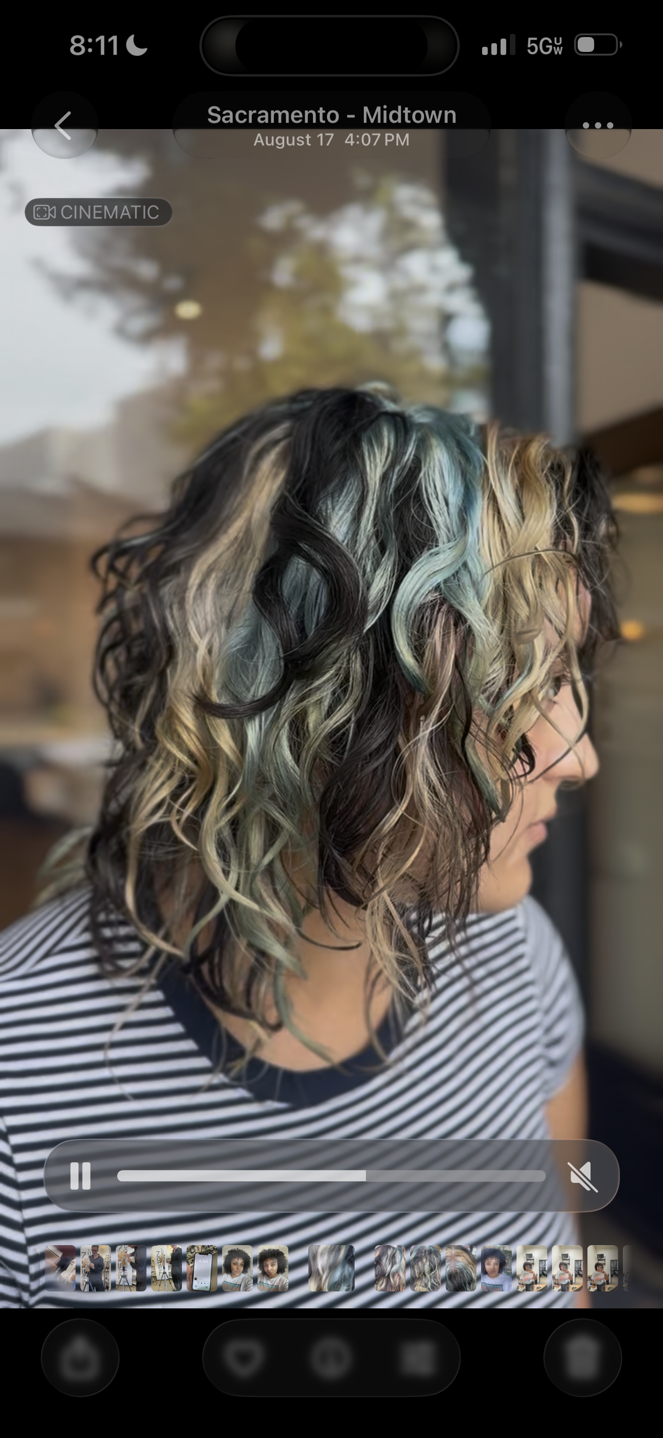 Vivid Calico on Curly Hair by Paula at Coven Sacramento CA 
