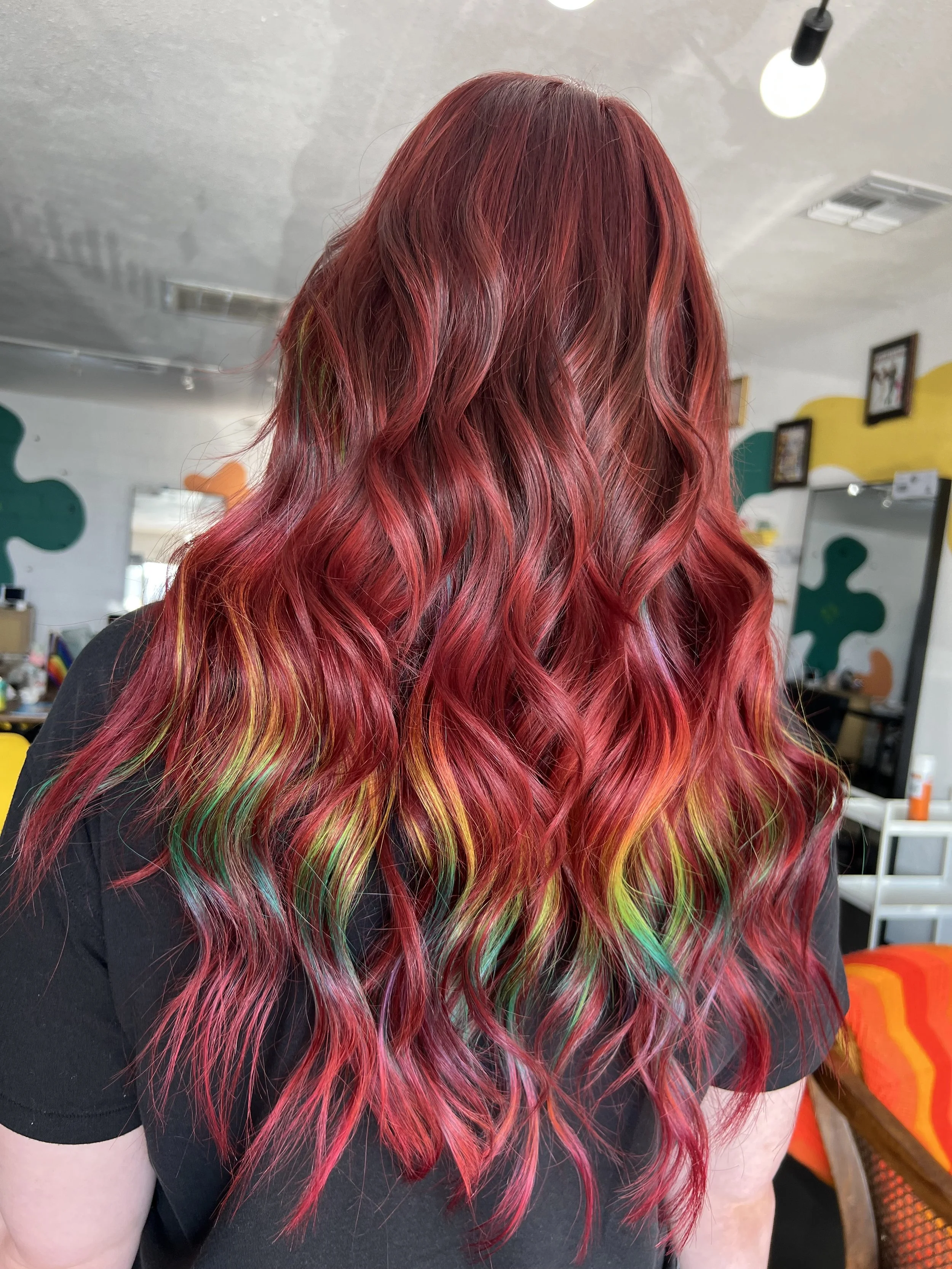 Rainbow extensions by Cierra at Coven Sacramento Midtown