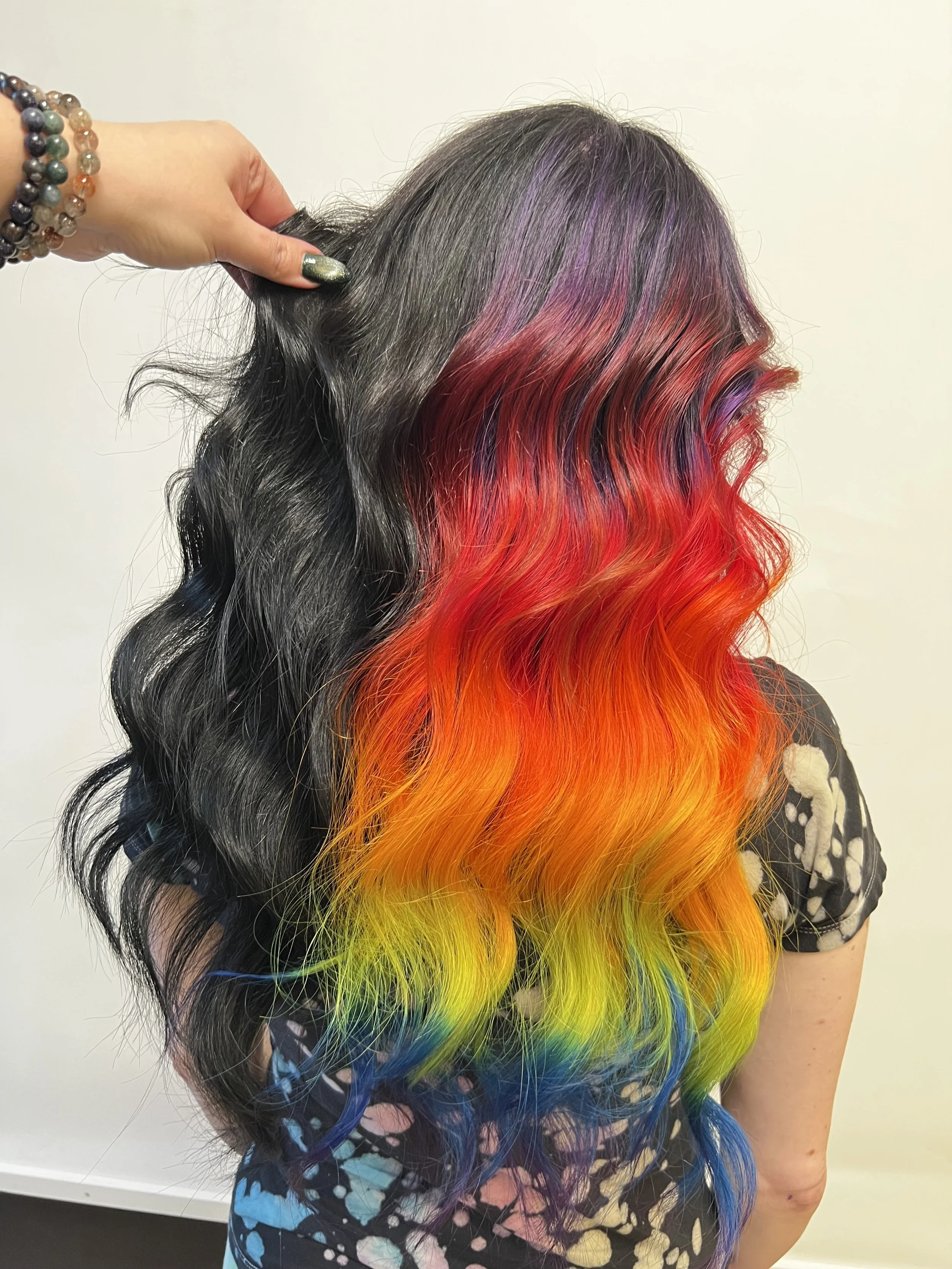 Rainbow Extensions by Cierra Luna Method at Coven Beauty Collective Sacramento
