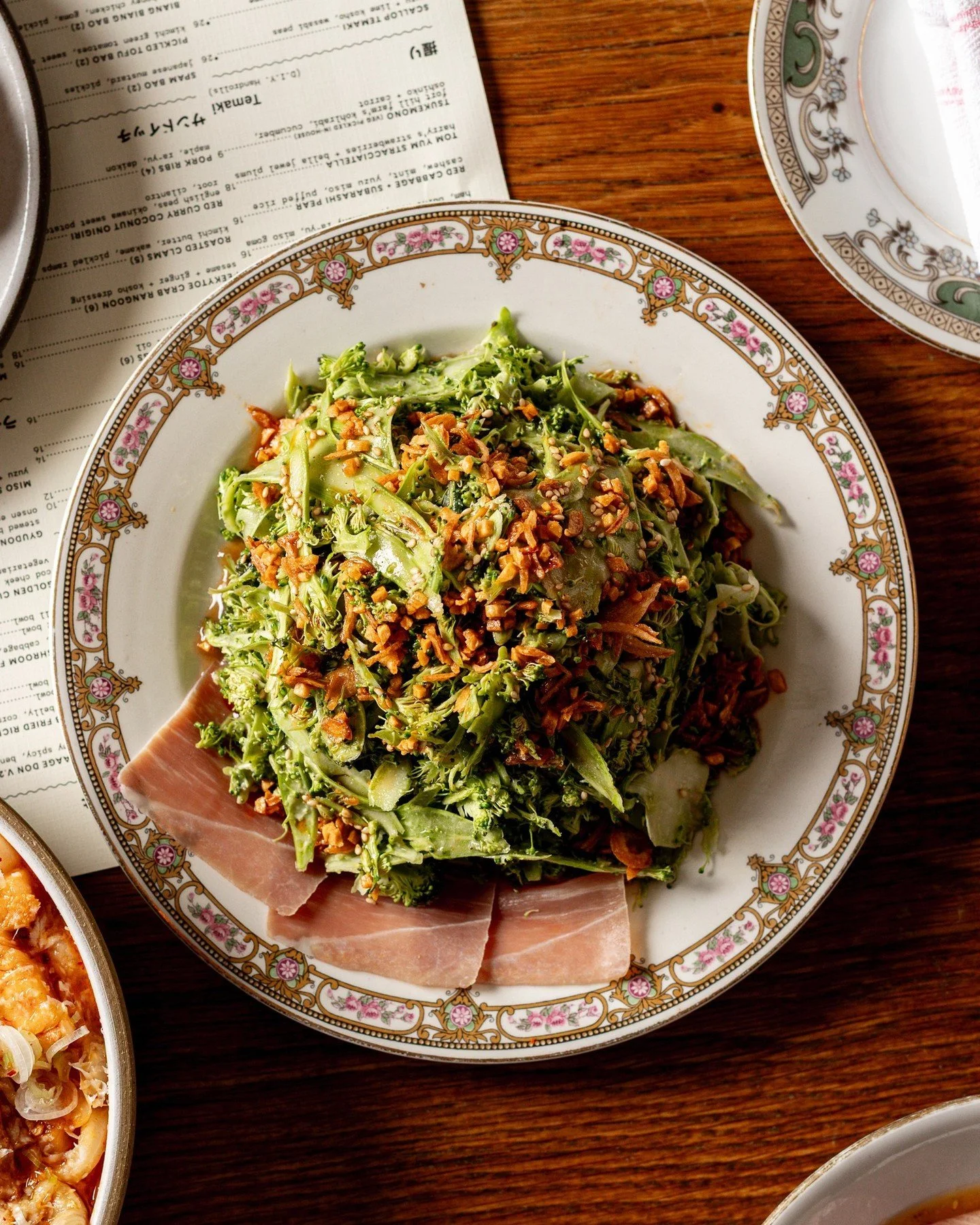 If you know, you know&hellip; and if you don&rsquo;t, you need to.

SHAVED BROCCOLI // ham, burnt honey, crunchy ra-yu, miso goma