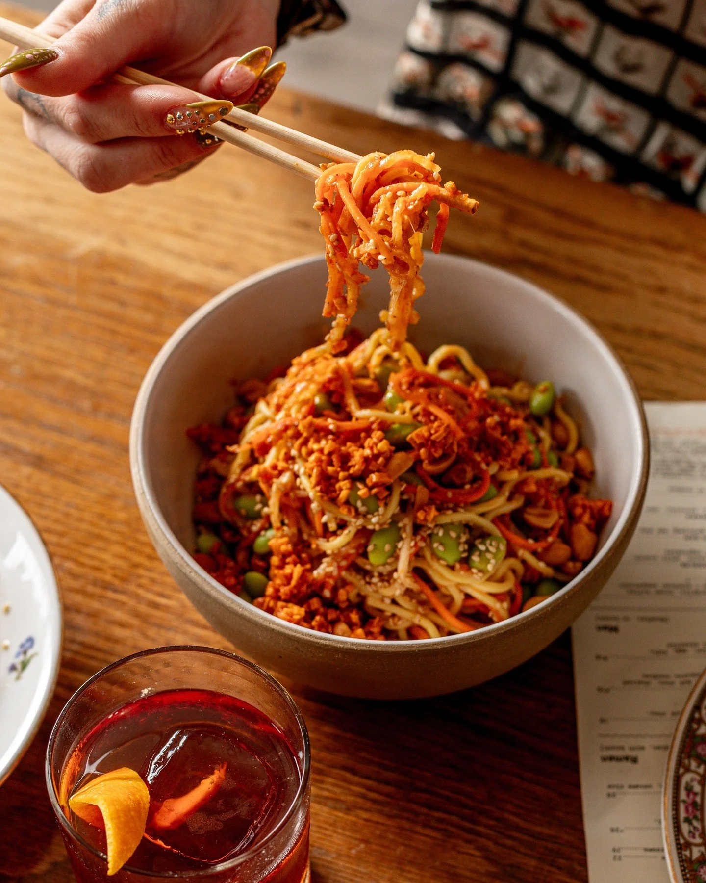 A pull worth slowing down for. ✨ 

COLD SESAME NOODLES // sesame + peanut sauce, chili crunch, szechuan pickled vegetables.