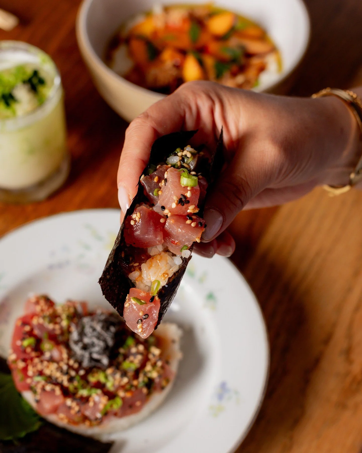 We give you the tools. You make the masterpiece. 

TUNA TEMAKI // yuzu mae ploy, shio kombu, sesame.