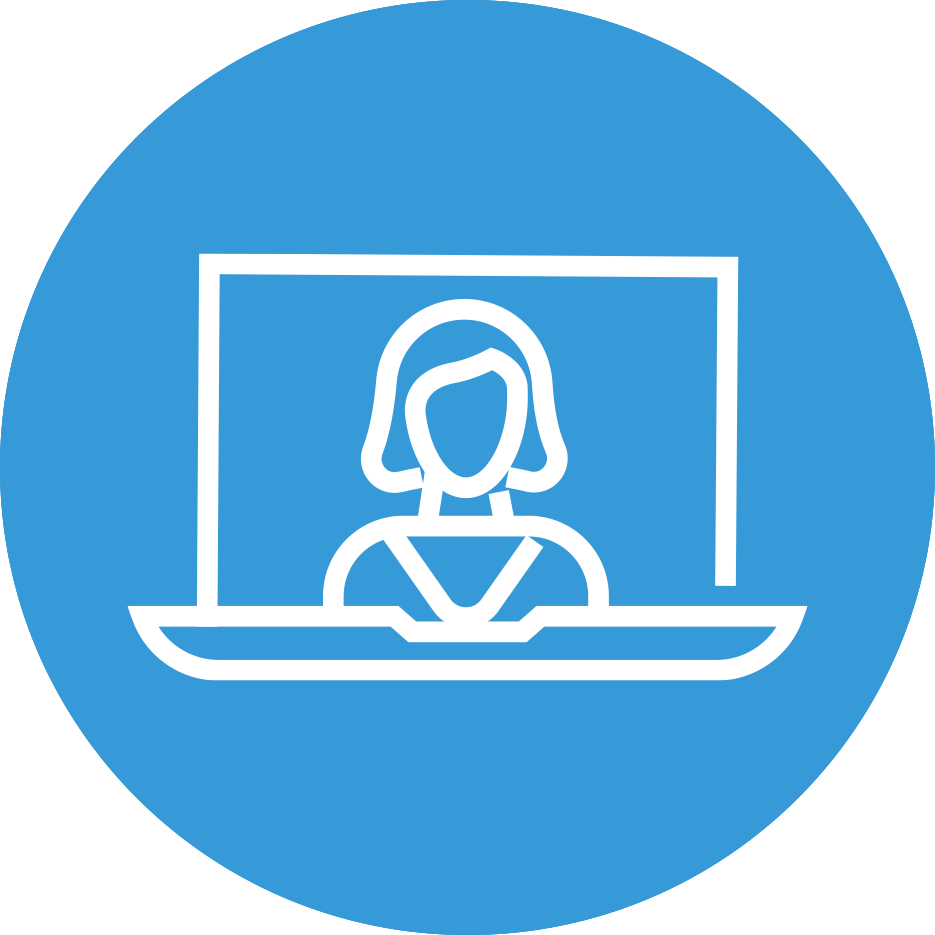 Icon representing virtual mentorship meetings for psychologists