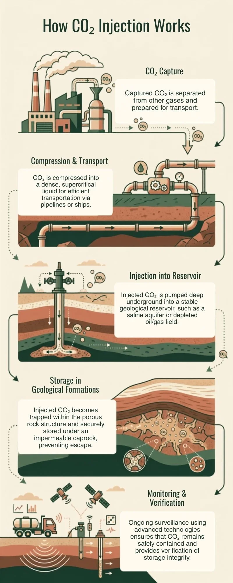 infographic demonstrating how co2 injection works