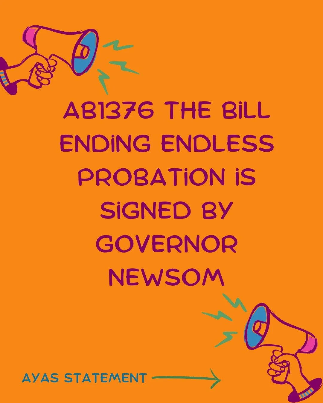Our Community Safety Through Youth Power Fellows made incredible contributions to generate the power necessary to push for the signing of AB 1376!

Thank you to everyone who sent emails, made calls, and engaged with us on social media. We share this 