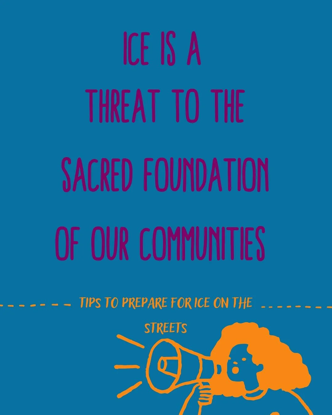 We denounce ICE and all federal deployments in our communities. The kidnapping of any community member is a threat to the sacred foundation of our communities. Each kidnapping and the terror is a direct harm to our young people and generations to com