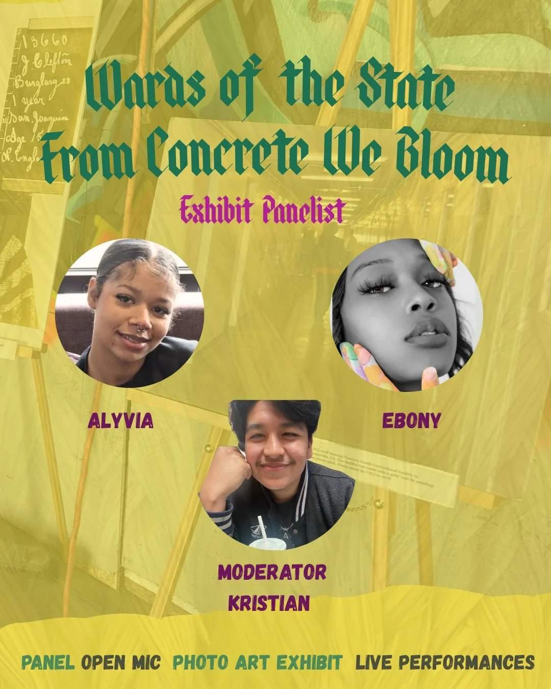 We are 4 days away from our exhibit cohosted with the fam  @67suenos! 🌟

We are excited to announce our panelists and panel moderator for the event. As we reflect on the history of youth incarceration and criminalization, it is young people&rsquo;s 