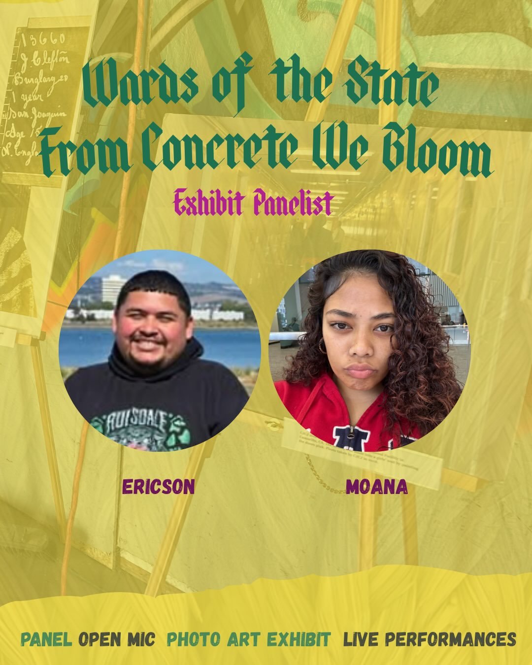 Anddddd tomorrow is the day! Our exhibit has arrived, y'all. We are hellla excited to announce the last two panelists who will join Alyvia and Ebony, along with our moderator, Kristian! 

Ericson, who also goes by E, works with youth who are at the c