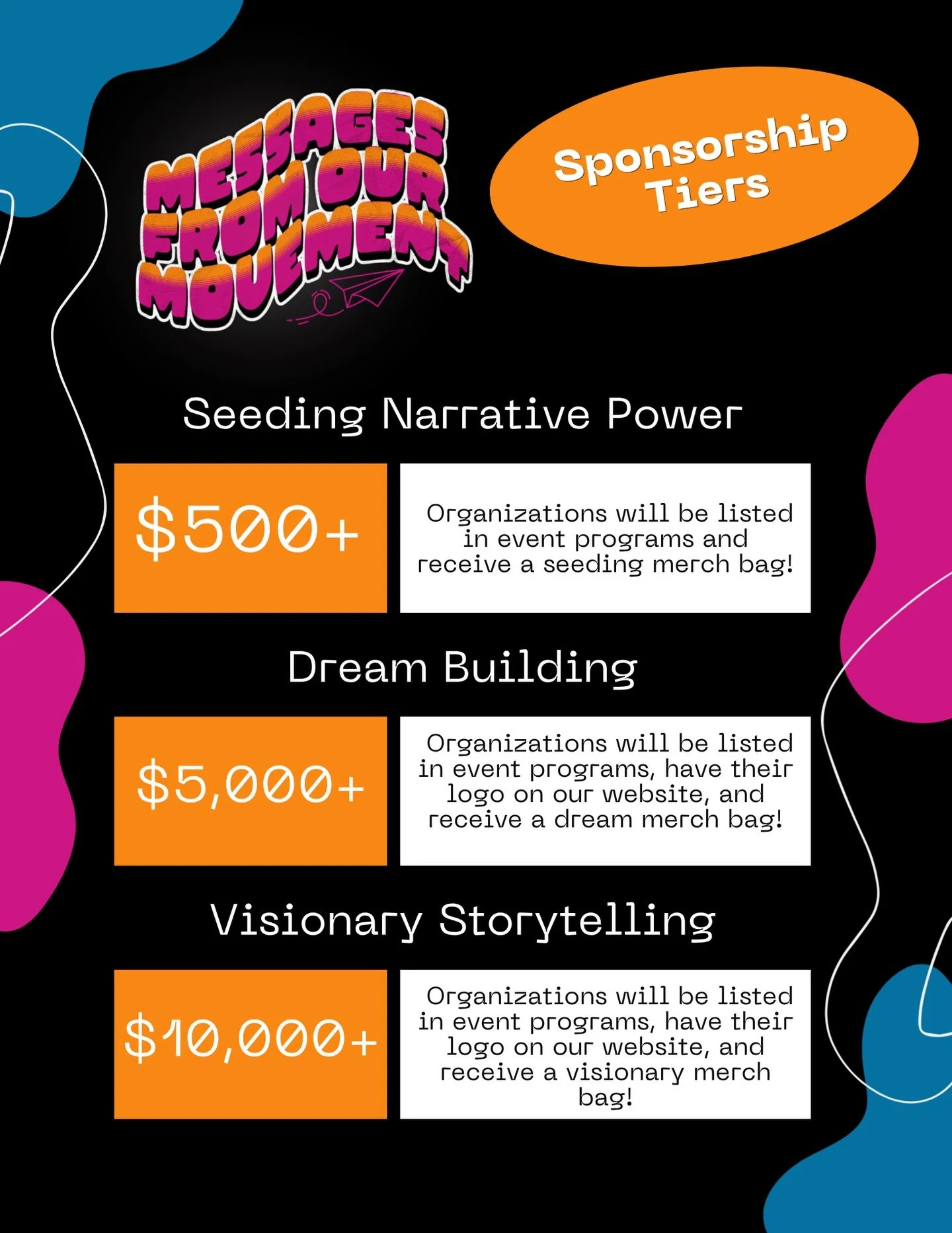 Eager to support our storytelling❔Help build the space! 🌱
Ancestrally, we share stories around food or fire, but always in communion. In order to bring life to Messages From Our Movement Narrative Power Summit, we ask our community for support. Our 