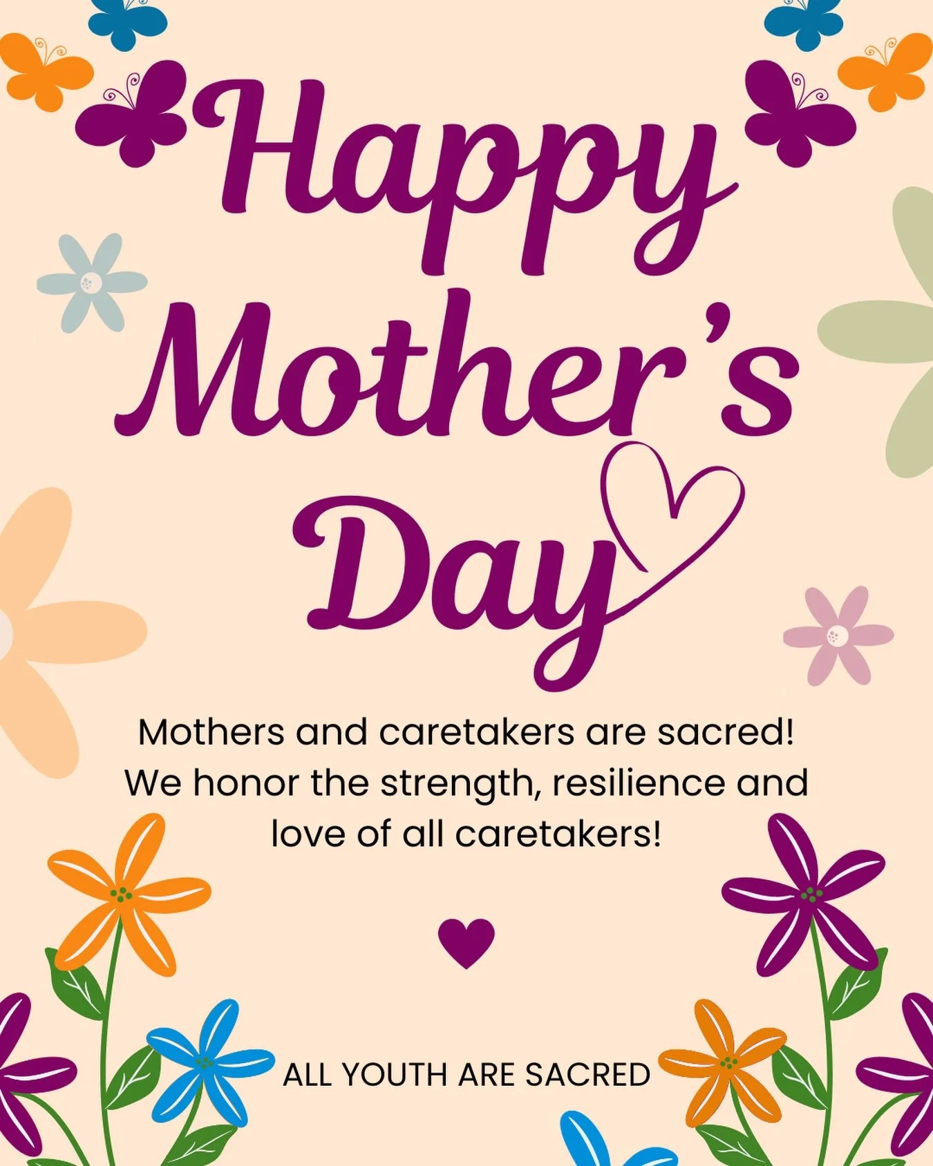 Happy Mother&rsquo;s Day from all youth are sacred fam💐 Mothers and Caretakers are sacred💕