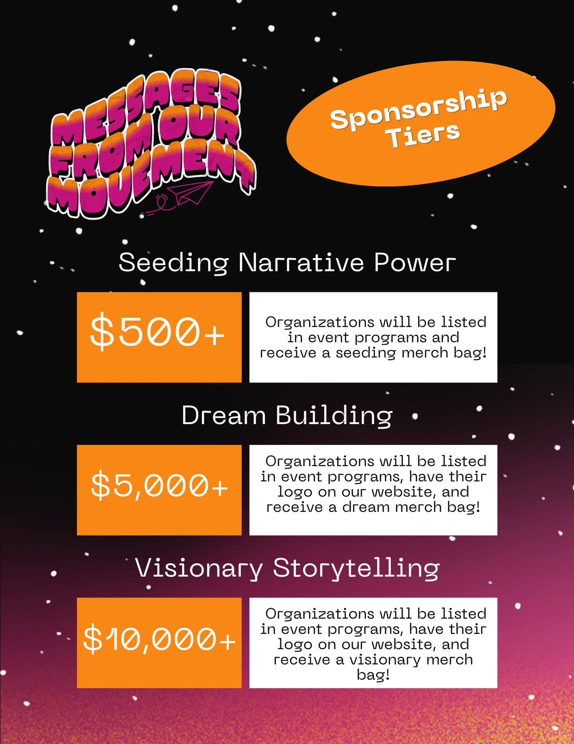 Support Youth Storytelling this summer by sponsoring Messages from our Movement Narrative Power Summit✍🏾 The Messages From Our Movement Narrative Power Summit will be a 2-day gathering for young people and youth advocates  to connect with one anothe