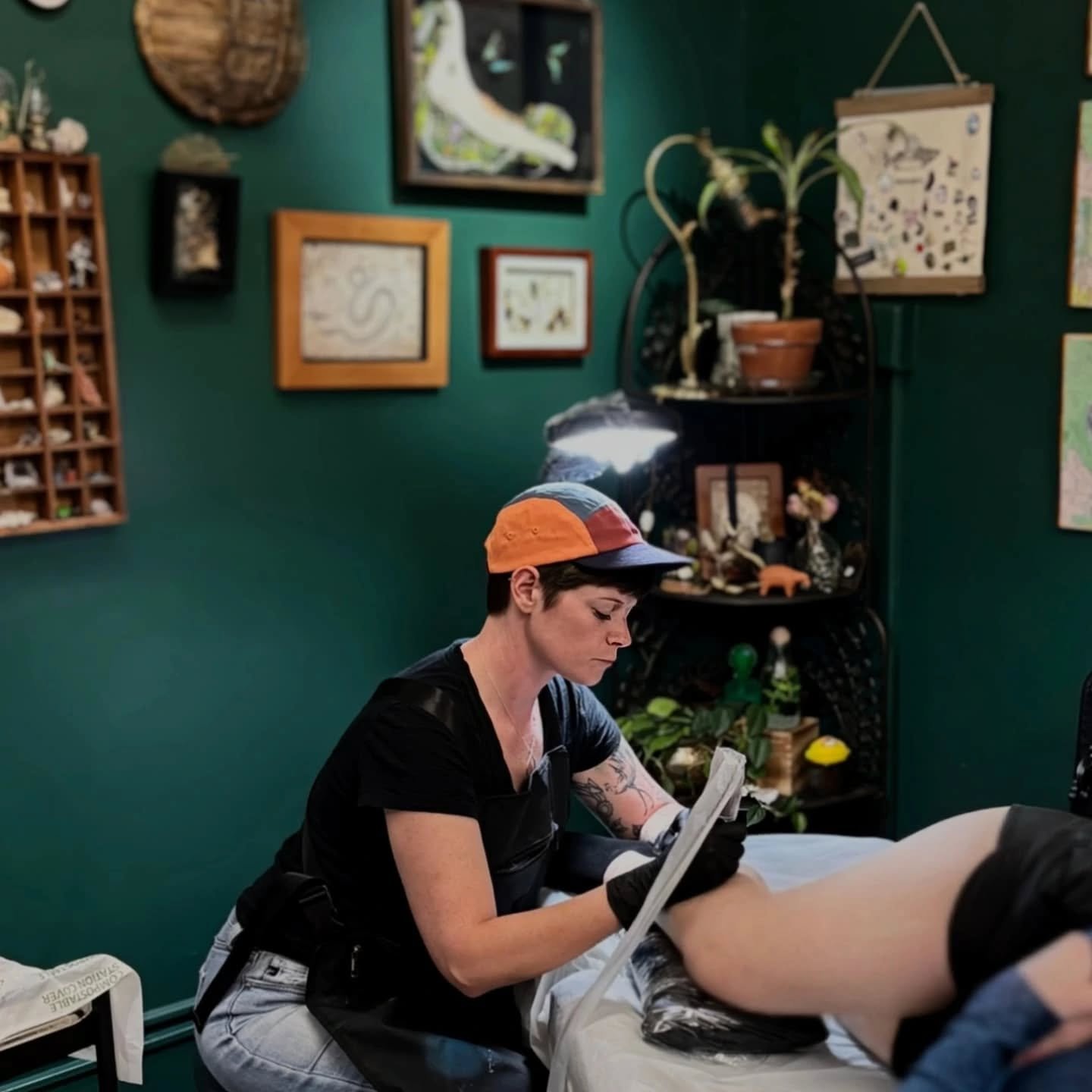 Hi I'm Esther. I am the proud owner of Terrapin Tattoo. I have been tattooing for five years. While my style has always been very linework heavy I have started shifting towards even more painterly and sketch style techniques. I have recently found a 