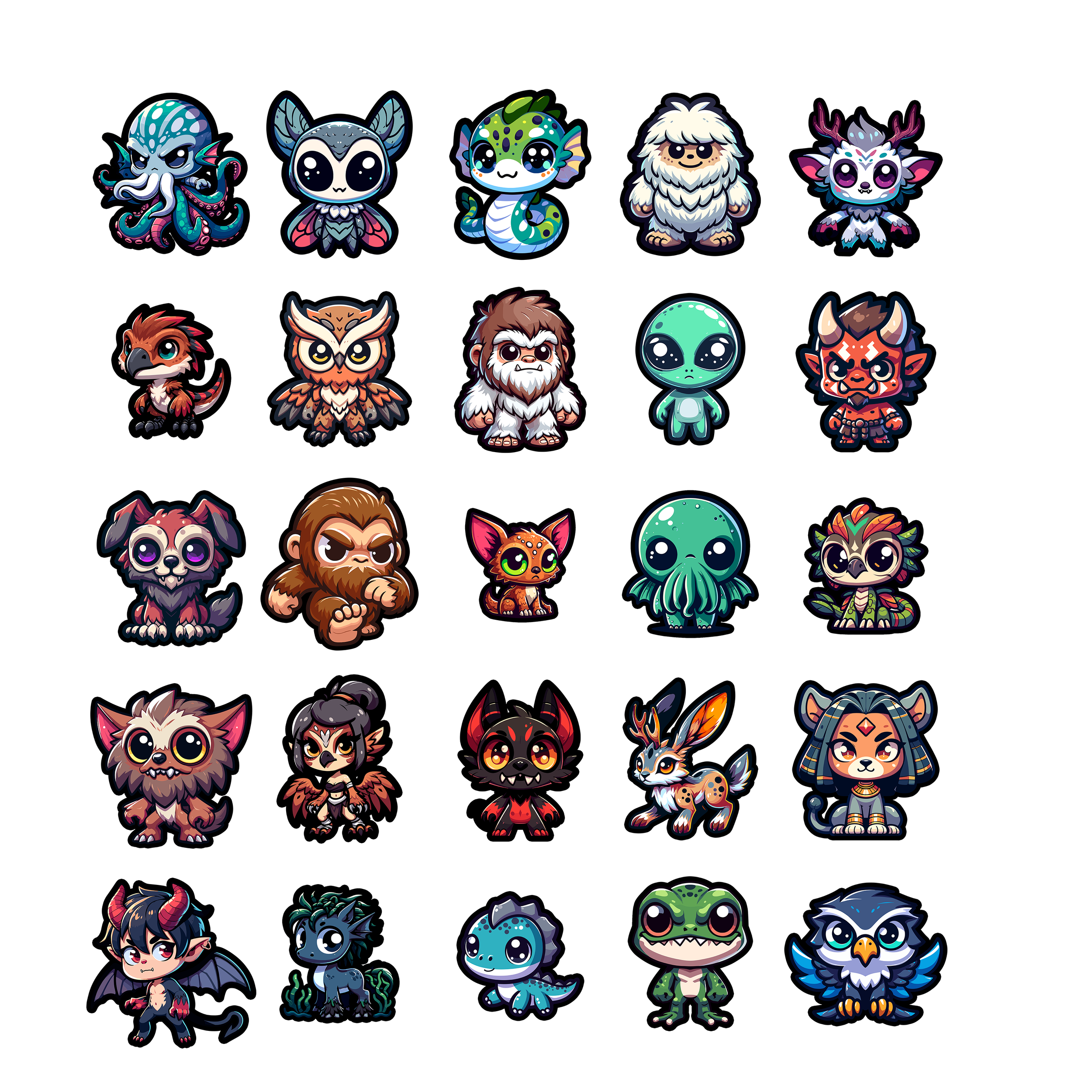 Chibi Cryptid Magnets - Style 2