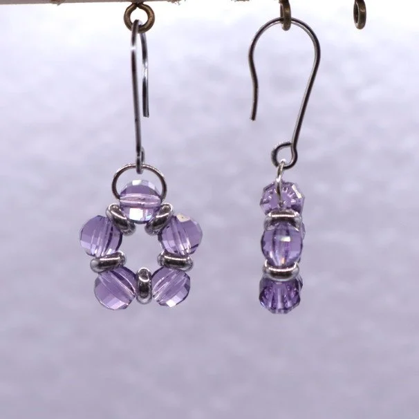 High Facet Circle Dangles (E4854)