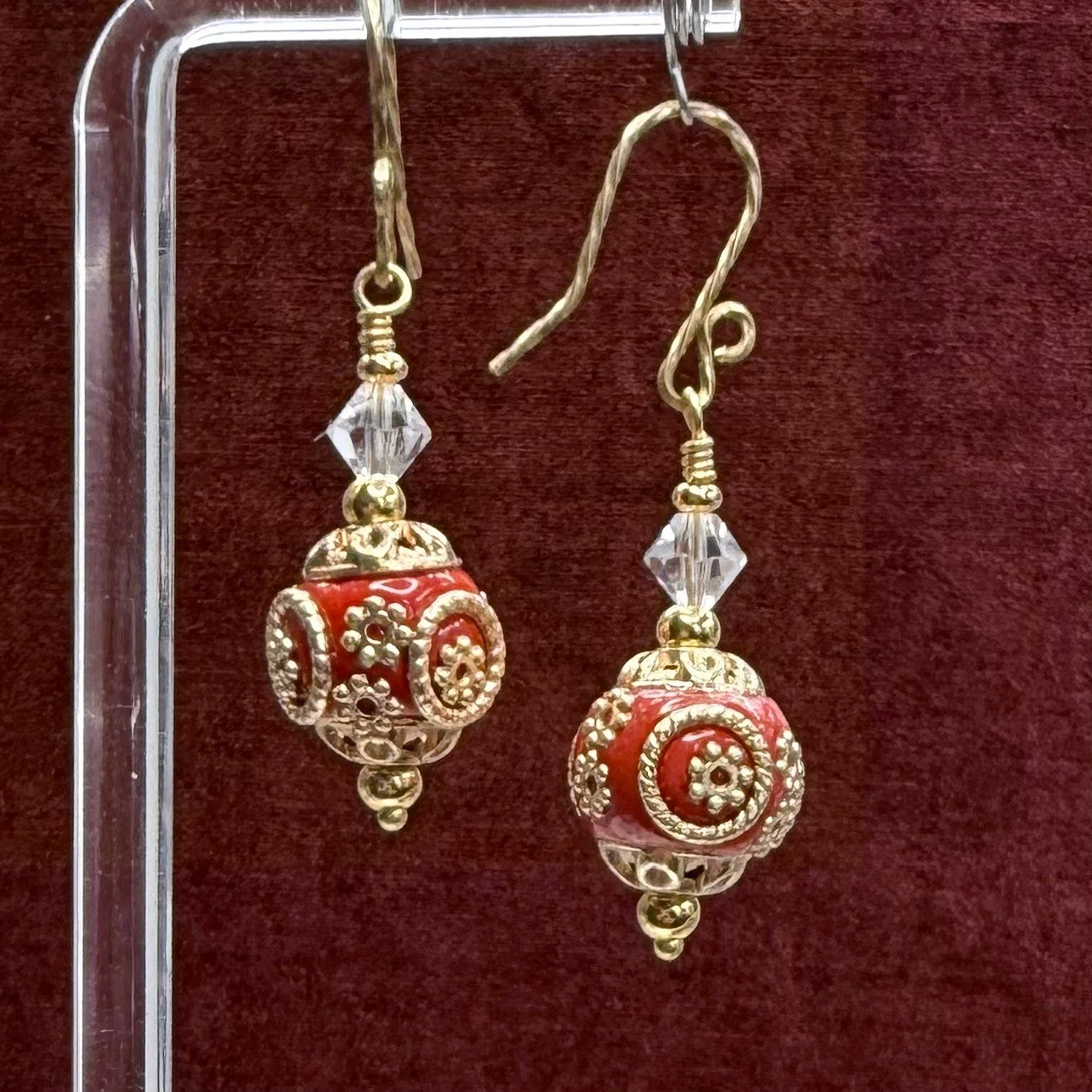 Tibetan Dangles With Crystal (E4033)