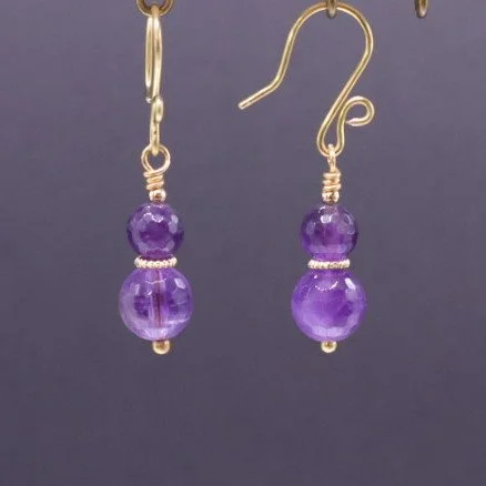 Faceted Amethyst Dangles (E4300)
