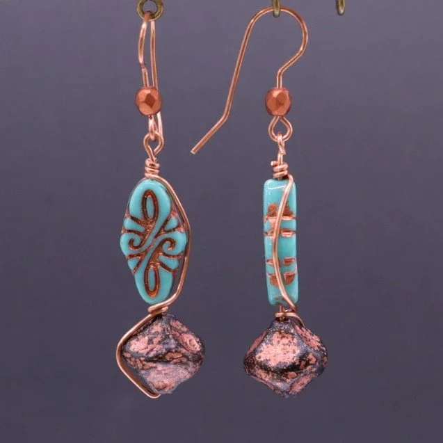 Czech Turquoise Dangles (E4288)