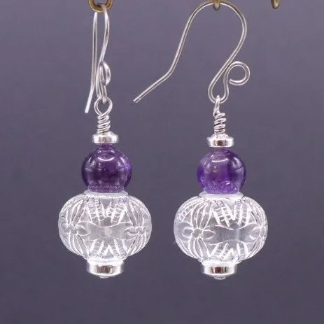 Amethyst & Acrylic Dangles (E4301)