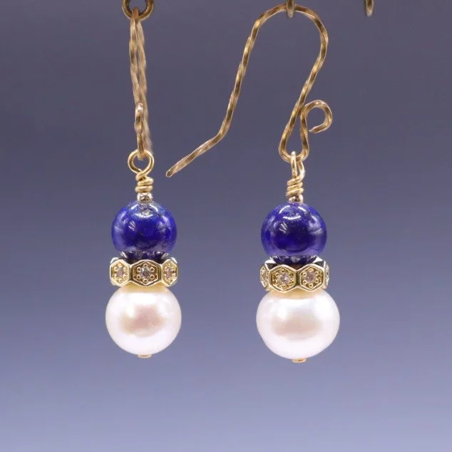 Lapiz & Pearl Dangles (E4353)