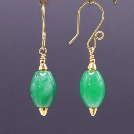 Jade Barrel Dangles (E4302)