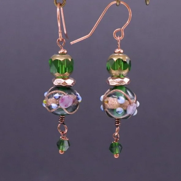 Green Wedding Cake Dangles (E4283)