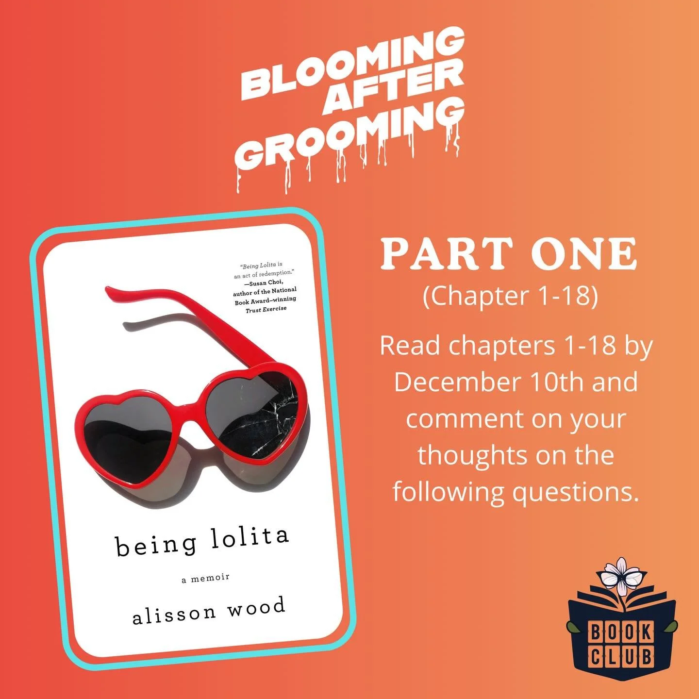 Join us for our book club 🤓 as we read Being Lolita by @alissonwood between now and Dec. 10th read chapters 1-18 and comment here your thoughts on our questions! 

Q1. Nick tells Alisson that she has the ability to ruin his career. How do you think 