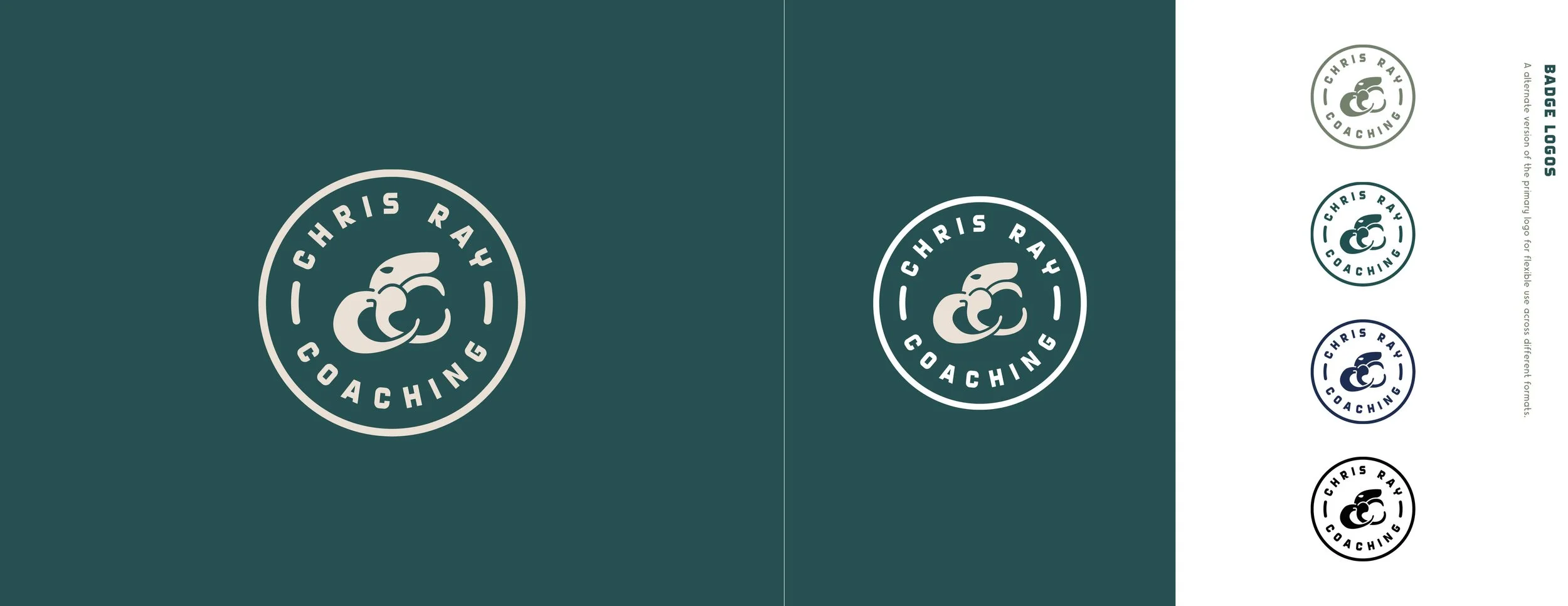 Branding logo for Chris Ray Coaching with a stylized cherry and cloud icon, displayed in various colors and formats.