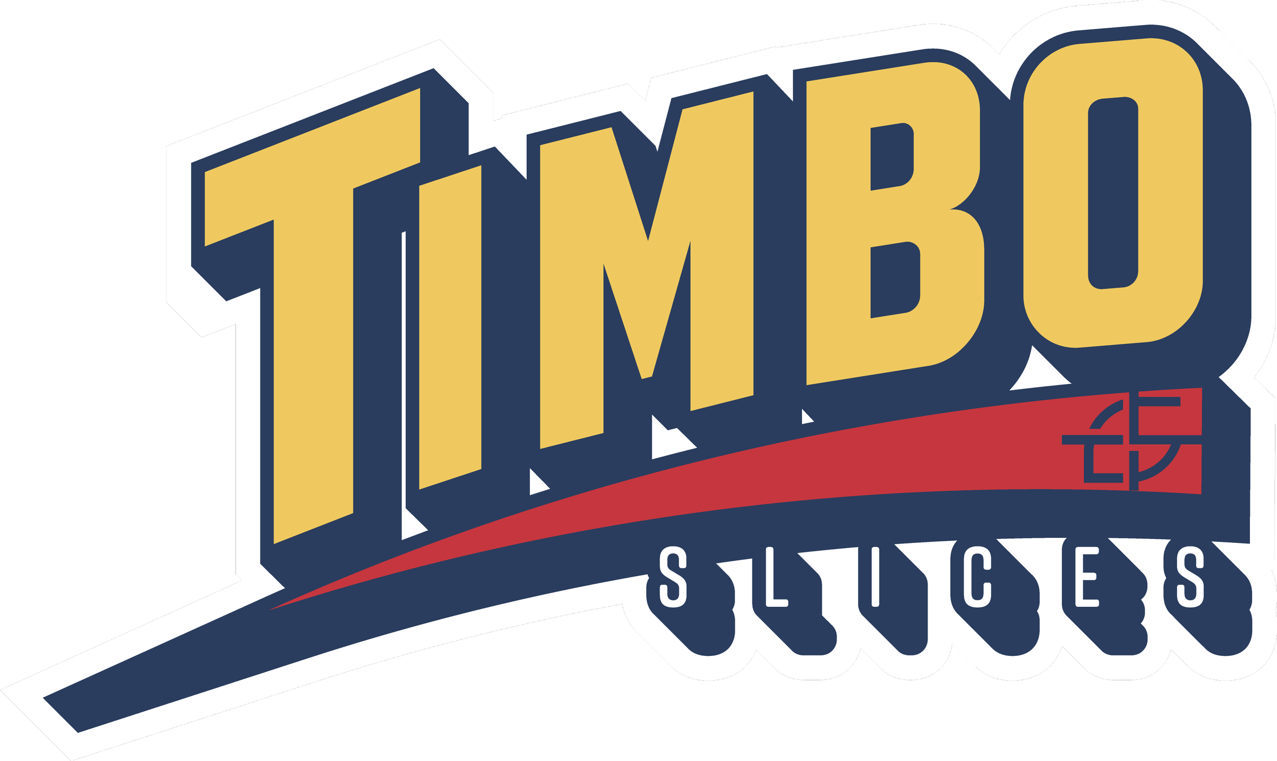 Logo for Timbo's Success featuring large yellow and navy text with a red swoosh and a dollar sign.