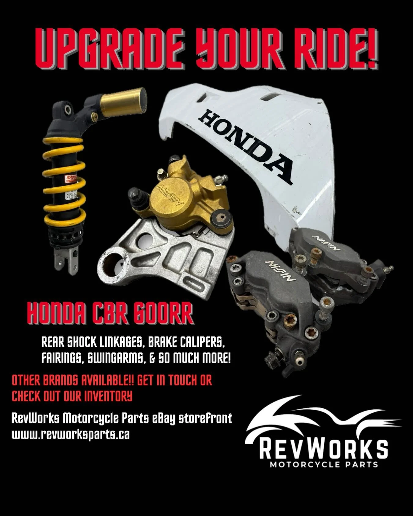 Spring&rsquo;s coming&hellip; is your bike ready? 👀
Fresh parts for your Honda CBR and more.

Browse our eBay or website &mdash; or message us and we&rsquo;ll help you find it.
Build it your way. Ride it your way.
#BMW #HondaCBR #Honda #Kawasaki #Ya