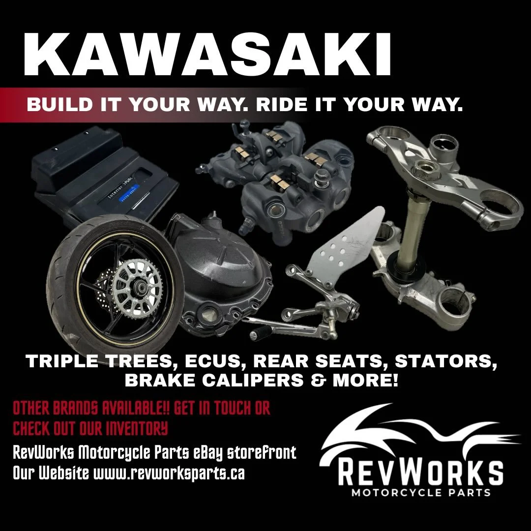 Kawasaki parts in 🟢

OEM take-offs, clean used parts, and hard-to-find pieces all pulled and ready to go 🔧

Browse our inventory on eBay or the website, or message us if you&rsquo;re chasing something specific.

Parts you need for the ride you want